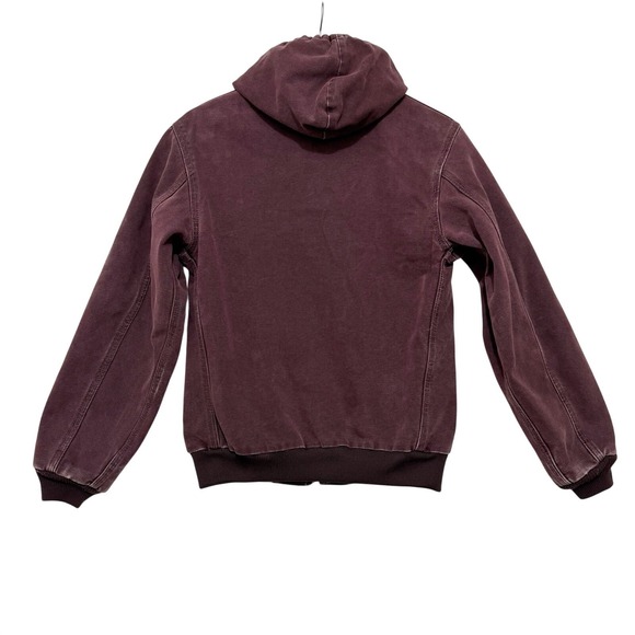 Carhartt Jacket Youth Large Y06BRG USA Canvas Hooded Quilted RARE - Picture 8 of 11